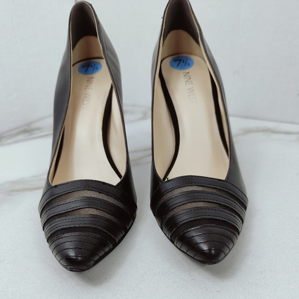 Nine West Balder Striped Mesh Toe Pumps Heels, Sz 7.5 - Picture 4 of 10